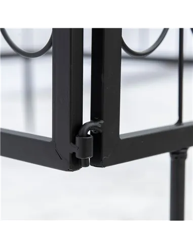 Outsunny Decorative Garden Fencing, 4PCs Outdoor Picket Fence Panels, Rustproof Metal Wire Landscape Flower Bed Border Edging An