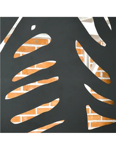 Outsunny Decorative Garden Privacy Screen with Stand, 6.5FT Freestanding Metal Outdoor Divider, Decorative Privacy Panel with Ex