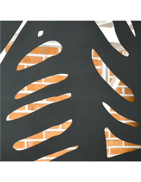 Outsunny Decorative Garden Privacy Screen with Stand, 6.5FT Freestanding Metal Outdoor Divider, Decorative Privacy Panel with Ex