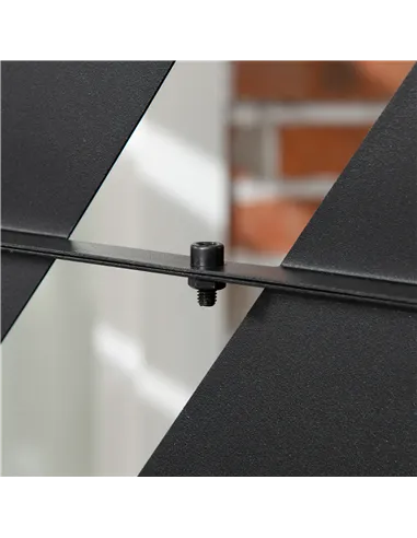 Outsunny Decorative Privacy Screen with Stand, 6.5FT Freestanding Metal Outdoor Divider, Decorative Privacy Panel with Expansion