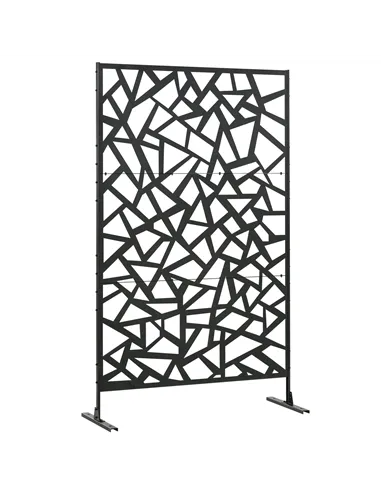 Outsunny Freestanding Garden Partition Screen Metal Decorative Outdoor Divider with Expansion Screws for Garden Patio Deck