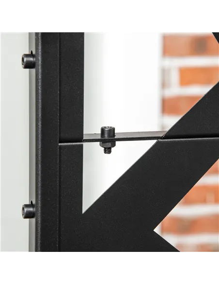 Outsunny Freestanding Garden Partition Screen Metal Decorative Outdoor Divider with Expansion Screws for Garden Patio Deck