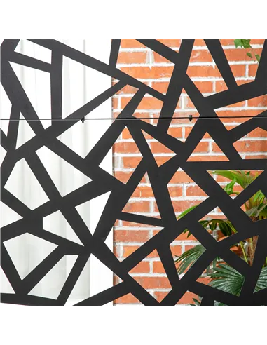 Outsunny Freestanding Garden Partition Screen Metal Decorative Outdoor Divider with Expansion Screws for Garden Patio Deck