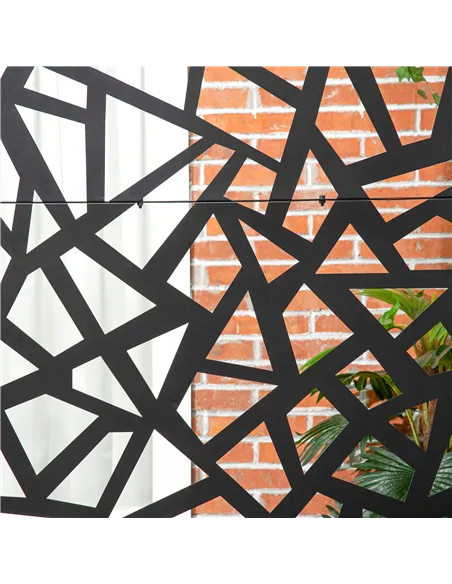 Outsunny Freestanding Garden Partition Screen Metal Decorative Outdoor Divider with Expansion Screws for Garden Patio Deck