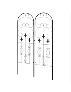 Outsunny Metal Trellis Set of 2, Garden Trellis for Climbing Plants Support Frames, Scrolls Design