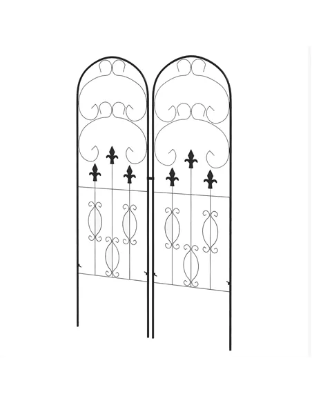 Outsunny Metal Trellis Set of 2, Garden Trellis for Climbing Plants Support Frames, Scrolls Design