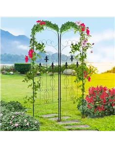 Outsunny Metal Trellis Set of 2, Garden Trellis for Climbing Plants Support Frames, Scrolls Design 2