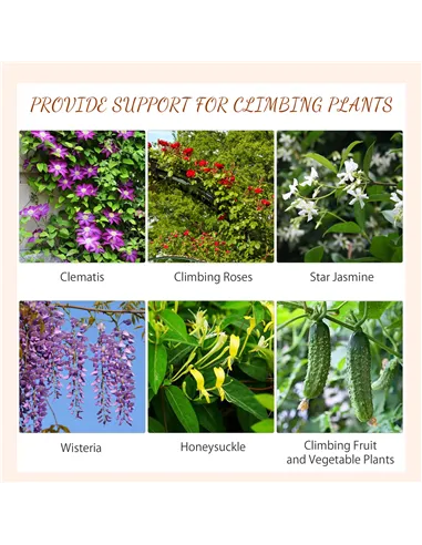 Outsunny Metal Trellis Set of 2, Garden Trellis for Climbing Plants Support Frames, Scrolls Design