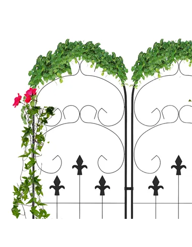 Outsunny Metal Trellis Set of 2, Garden Trellis for Climbing Plants Support Frames, Scrolls Design
