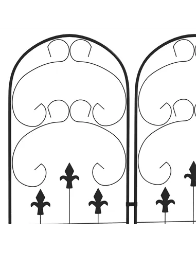 Outsunny Metal Trellis Set of 2, Garden Trellis for Climbing Plants Support Frames, Scrolls Design