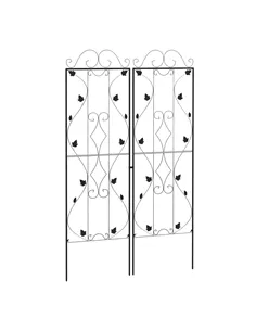 Outsunny Metal Trellis Set of 2, Garden Trellis for Climbing Plants Support Frames, Leaf Design