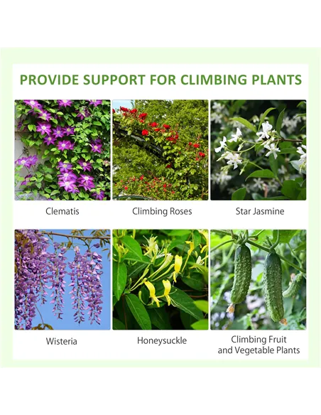 Outsunny Metal Trellis Set of 2, Garden Trellis for Climbing Plants Support Frames, Grid Design