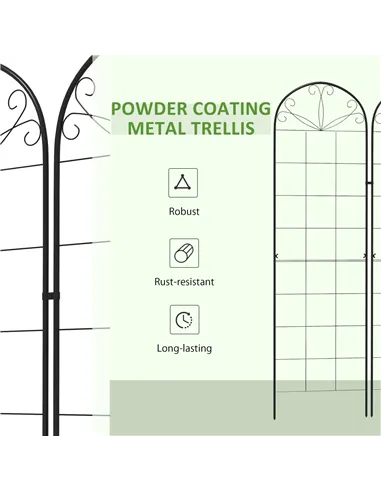 Outsunny Metal Trellis Set of 2, Garden Trellis for Climbing Plants Support Frames, Grid Design