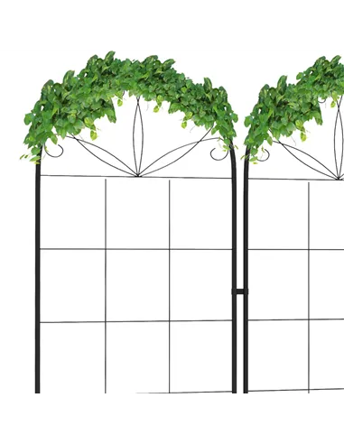 Outsunny Metal Trellis Set of 2, Garden Trellis for Climbing Plants Support Frames, Grid Design