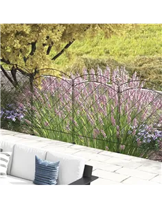 Outsunny Steel Decorative Outdoor Picket Fence Panels Set of 4, Black 2