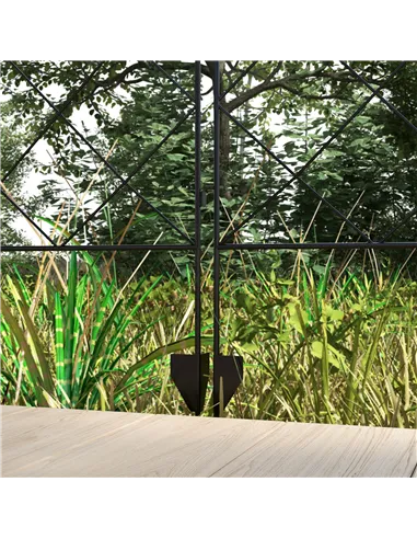 Outsunny Steel Decorative Outdoor Picket Fence Panels Set of 4, Black