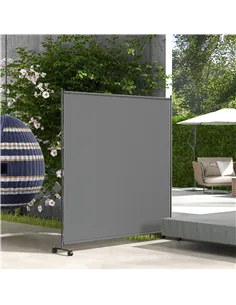 Outsunny 183 x 181cm Outdoor Privacy Screen, with Wheels - Dark Grey 2