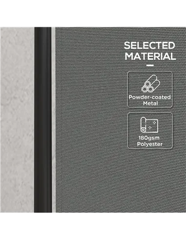 Outsunny 183 x 181cm Outdoor Privacy Screen, with Wheels - Dark Grey