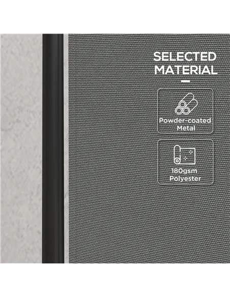 Outsunny 183 x 181cm Outdoor Privacy Screen, with Wheels - Dark Grey