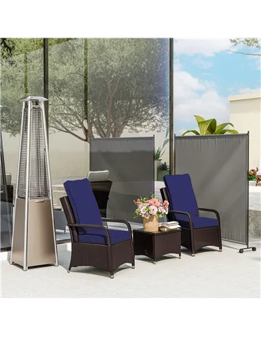 Outsunny 183 x 181cm Outdoor Privacy Screen, with Wheels - Dark Grey