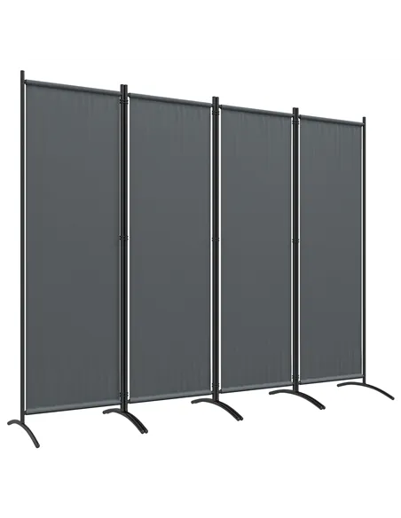 Outsunny 4 Panel Folding Garden Divider, 1.7m Privacy Screen with Wide Feet, Portable Freestanding Privacy Panel for Deck, Pool,
