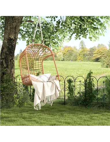 Outsunny Set of Five Decorative Heart Metal Fence Panels - Black