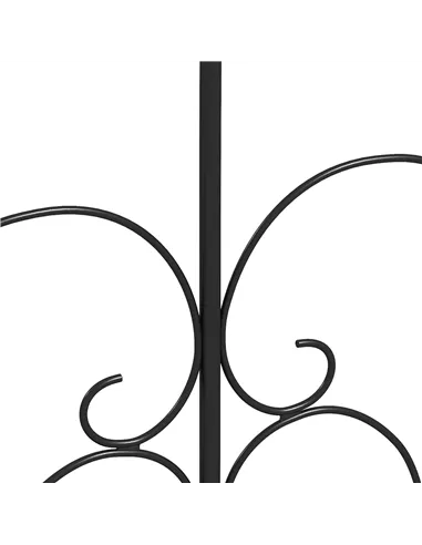 Outsunny Set of Five Decorative Heart Metal Fence Panels - Black