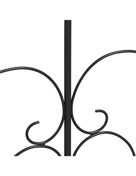 Outsunny Set of Five Decorative Heart Metal Fence Panels - Black
