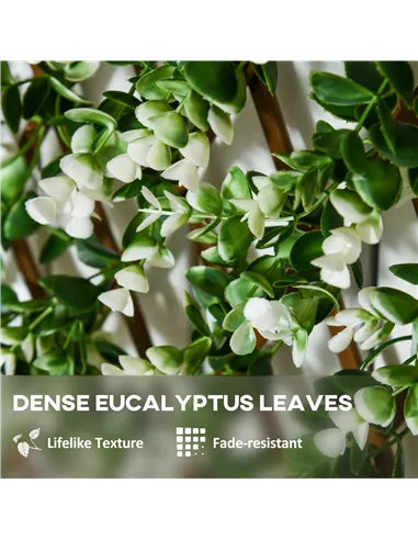 Outsunny 2pc Expanding Garden Trellis, 2 x 1m Faux Decorative Privacy Fence with Artificial Leaves, Privacy Screen Greenery Wall