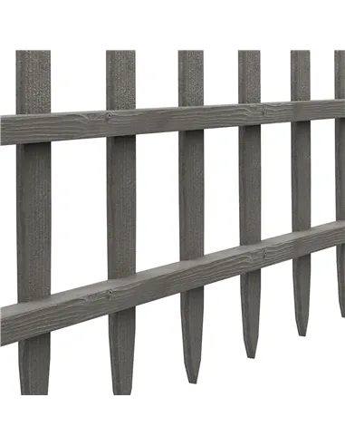 Outsunny 4PCs Wooden Garden Fencing Landscape Edging, Grey