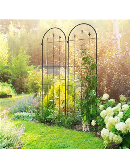 Outsunny Set of Two Spiral Anchor Garden Trellis Panels