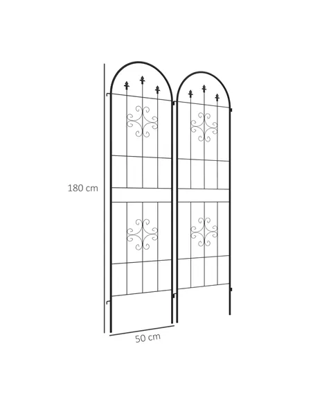 Outsunny Set of Two Spiral Anchor Garden Trellis Panels