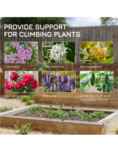 Outsunny Set of Two Spiral Anchor Garden Trellis Panels