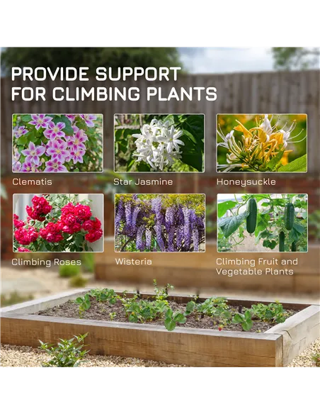 Outsunny Set of Two Spiral Anchor Garden Trellis Panels