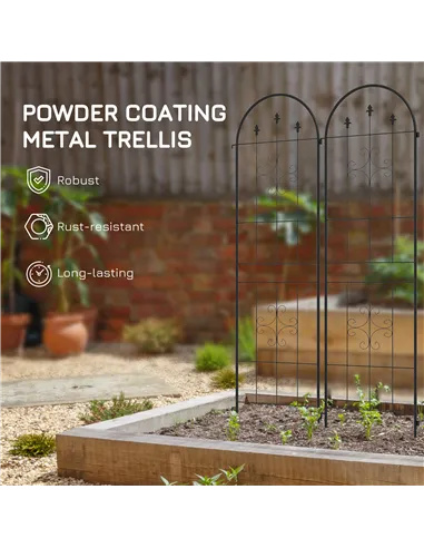 Outsunny Set of Two Spiral Anchor Garden Trellis Panels