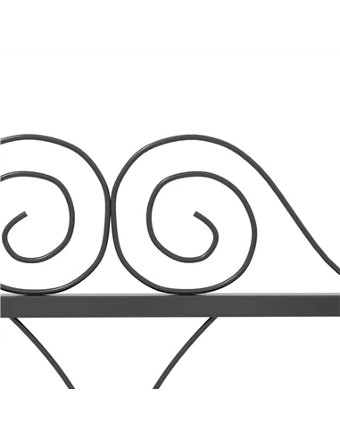 Outsunny Set of Four 57cm Leaf Scroll Metal Fence Panels - Black