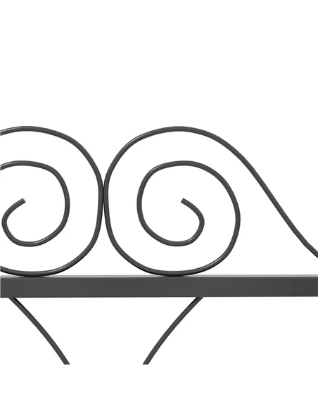 Outsunny Set of Four 57cm Leaf Scroll Metal Fence Panels - Black