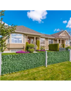 Outsunny 2-Piece Artificial Leaf Hedge Screen Privacy Fence Panel for Garden Outdoor Indoor Decor, Dark Green, 3M x 1M 2