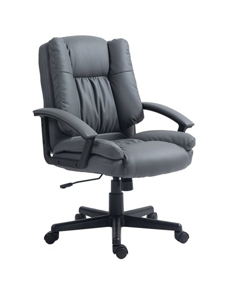 HOMCOM Office Chair, Computer Desk Chair, Mid Back Executive Chair with Adjustable Height and Swivel Rolling Wheels for Home Stu