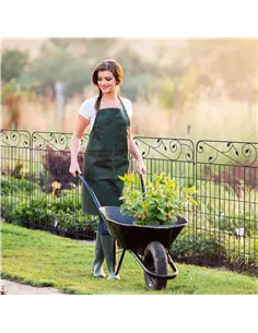 Outsunny Decorative Garden Fencing, 8PCs 43in x 23ft Outdoor Picket Fence Panels, Rustproof Metal Wire Landscape Flower Bed Bord 2