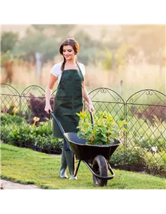 Outsunny Decorative Garden Fencing, 43in x 23ft Outdoor Picket Fence Panels, 8PCs Rustproof Metal Wire Landscape Flower Bed Bord 2