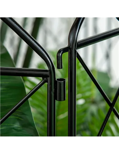 Outsunny Decorative Garden Fencing, 43in x 23ft Outdoor Picket Fence Panels, 8PCs Rustproof Metal Wire Landscape Flower Bed Bord