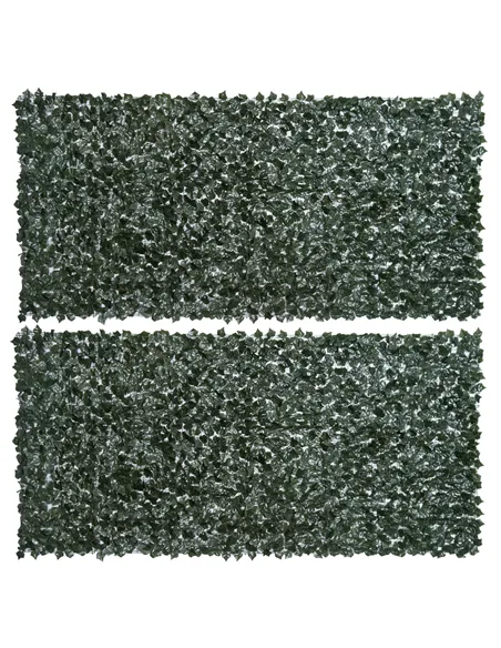 Outsunny 2-Piece Artificial Leaf Hedge Screen Privacy Fence Panel for Garden Outdoor Indoor Decor, Dark Green, 3M x 1.5M