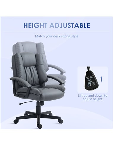 HOMCOM Office Chair, Computer Desk Chair, Mid Back Executive Chair with Adjustable Height and Swivel Rolling Wheels for Home Stu
