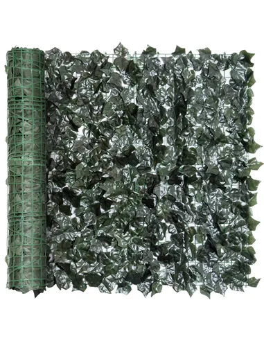 Outsunny 2-Piece Artificial Leaf Hedge Screen Privacy Fence Panel for Garden Outdoor Indoor Decor, Dark Green, 3M x 1.5M