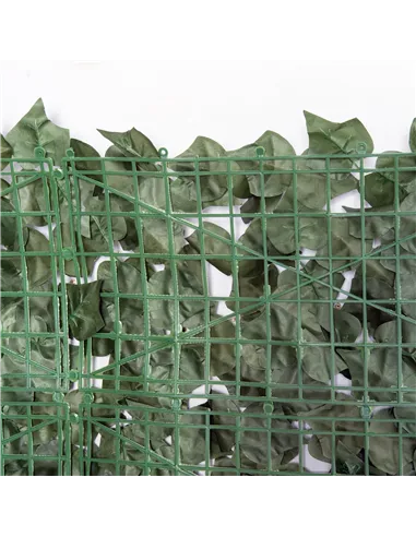 Outsunny 4-Piece Artificial Leaf Hedge Screen Privacy Fence Panel for Garden Outdoor Indoor Decor, Dark Green, 2.4M x 1M