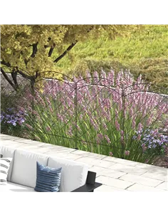 Outsunny Decorative Garden Fencing, 43in x 11.4ft Outdoor Picket Fence Panels, 8PCs Rustproof Steel Wire Landscape Flower Bed Bo 2