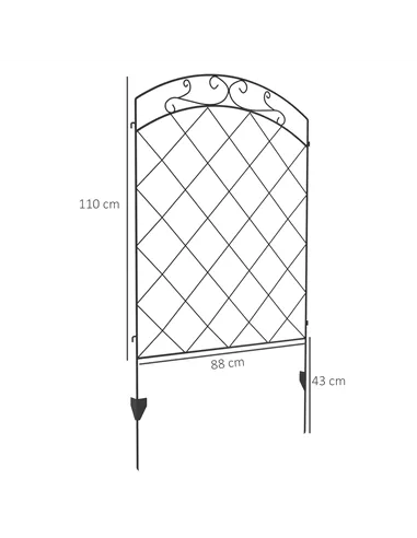 Outsunny Decorative Garden Fencing, 43in x 11.4ft Outdoor Picket Fence Panels, 8PCs Rustproof Steel Wire Landscape Flower Bed Bo