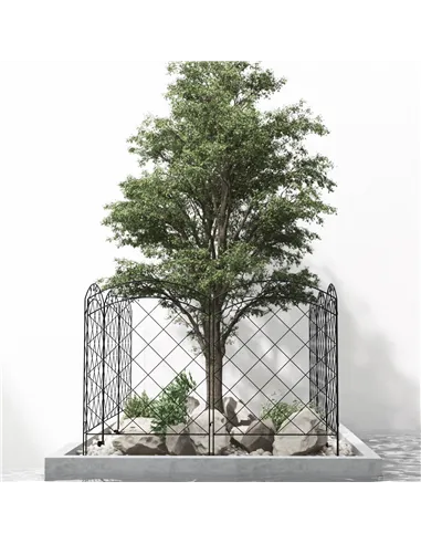 Outsunny Decorative Garden Fencing, 43in x 11.4ft Outdoor Picket Fence Panels, 8PCs Rustproof Steel Wire Landscape Flower Bed Bo