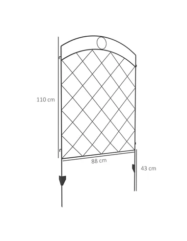 Outsunny Decorative Garden Fencing, 43in x 11.4ft Outdoor Picket Fence Panels, 8PCs Rustproof Steel Wire Landscape Flower Bed Bo